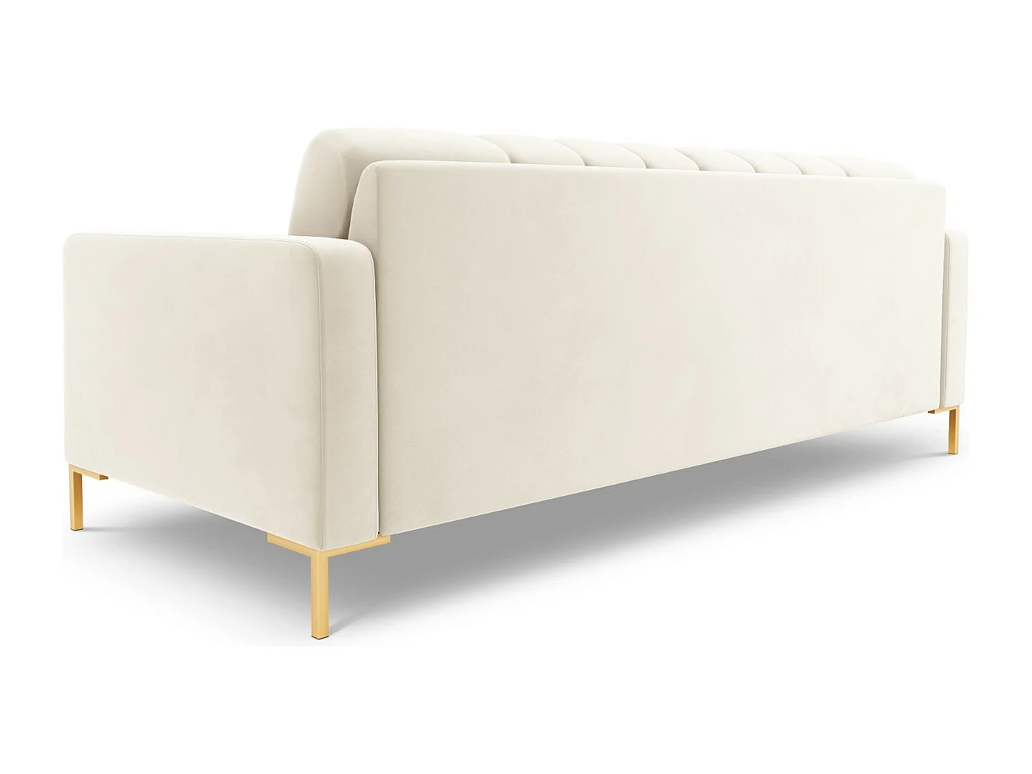 Cosmopolitan Design - Canapé "Bali" 3 places en velours beige clair - 177x92x75cm