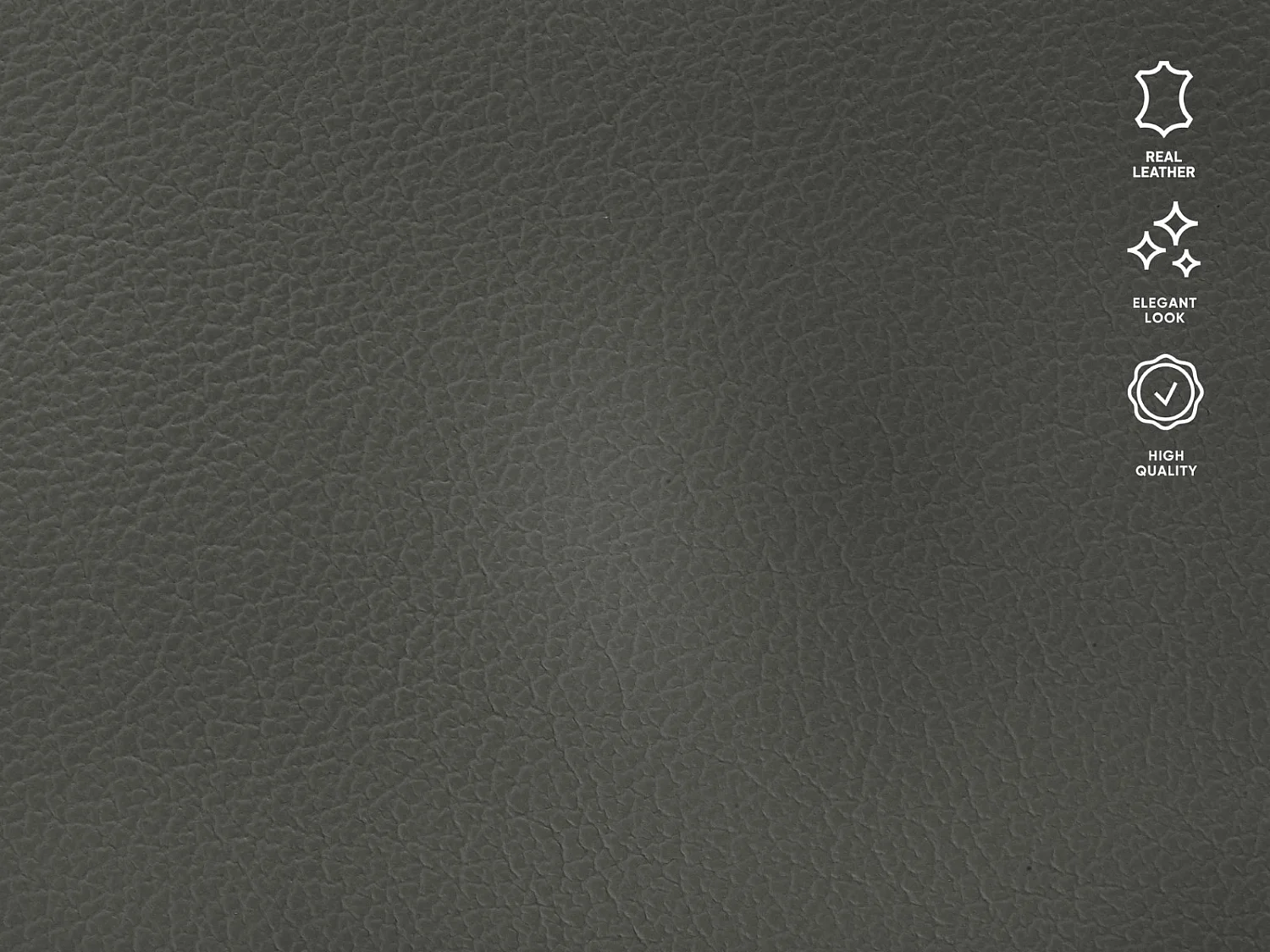 CXL by Christian Lacroix - Canapé d'angle droit modulable "Olivier" 4 places en cuir véritable gris foncé - 264x171x87cm