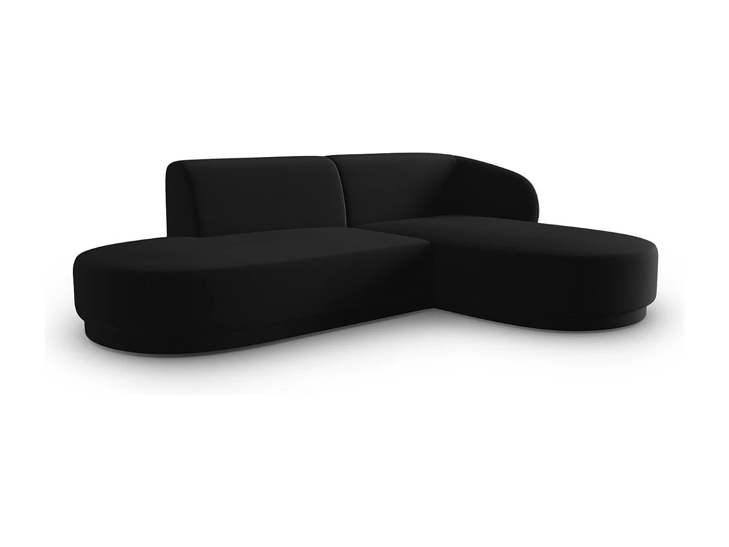 CXL by Christian Lacroix - Divano angolare modulare destro "Lionel" 4 posti in velluto nero - 233x155x74cm