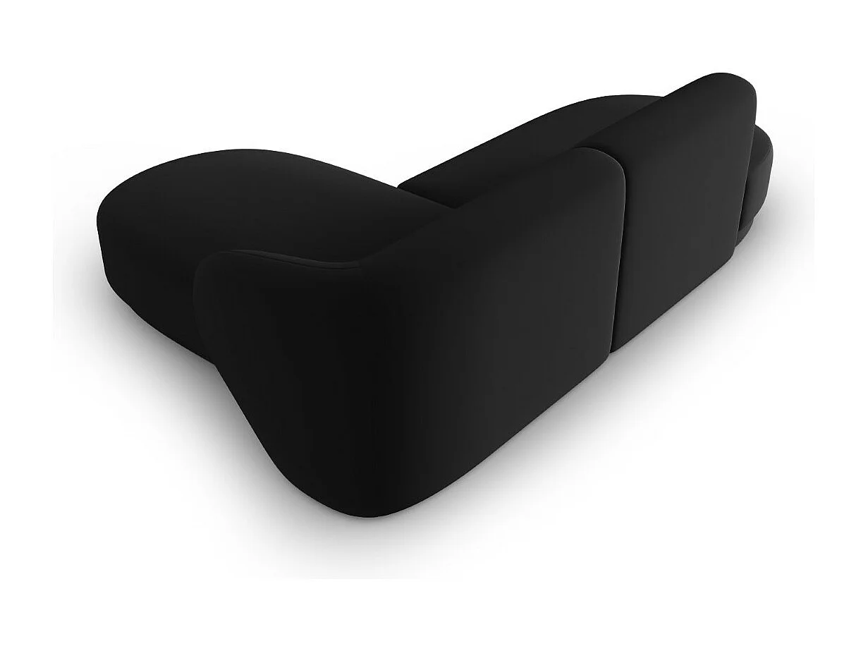 CXL by Christian Lacroix - Divano angolare modulare destro "Lionel" 4 posti in velluto nero - 233x155x74cm