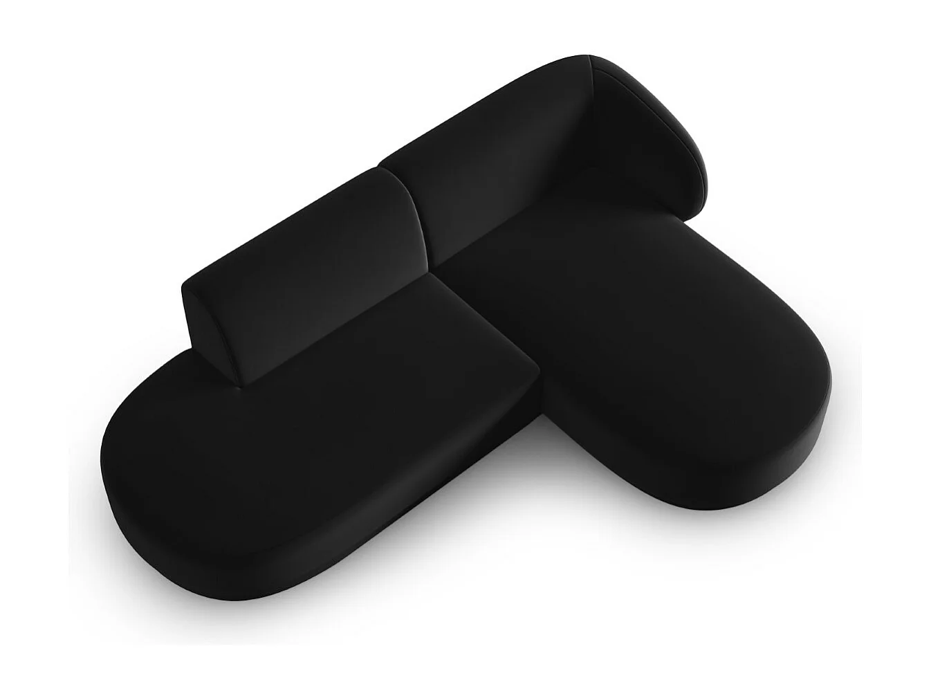 CXL by Christian Lacroix - Divano angolare modulare destro "Lionel" 4 posti in velluto nero - 233x155x74cm