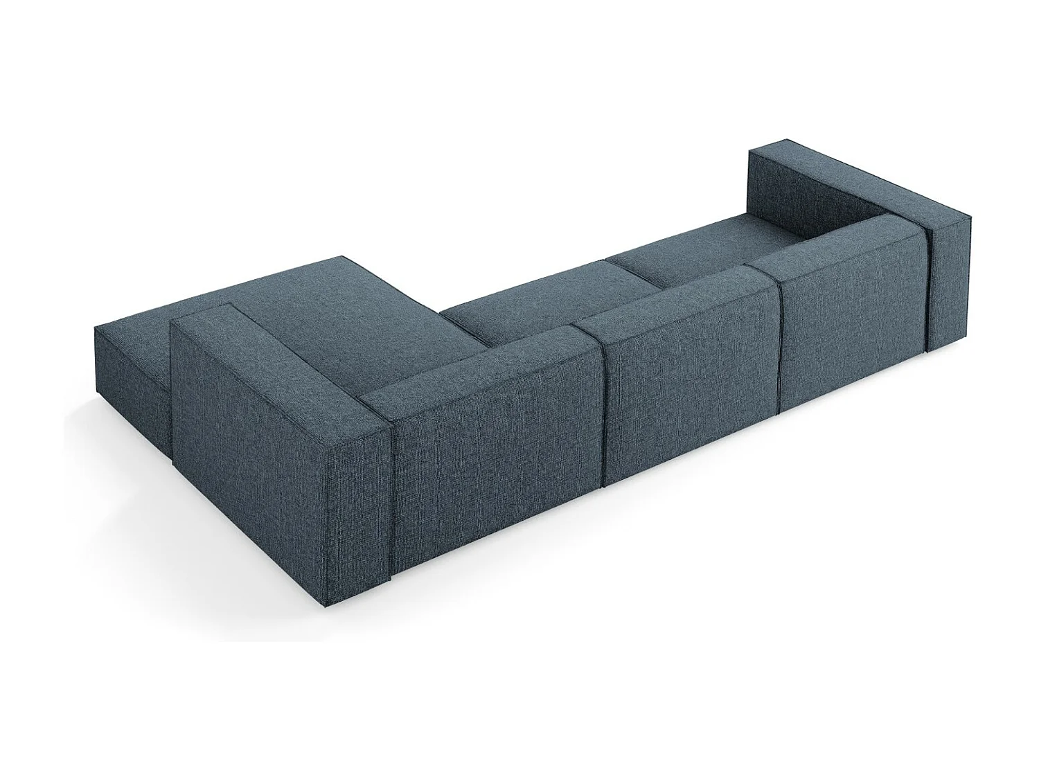 Cosmopolitan Design - Rechter hoekbank "Arendal" 4 zitplaatsen, Chenille, Koningsblauw - 284x166x70cm