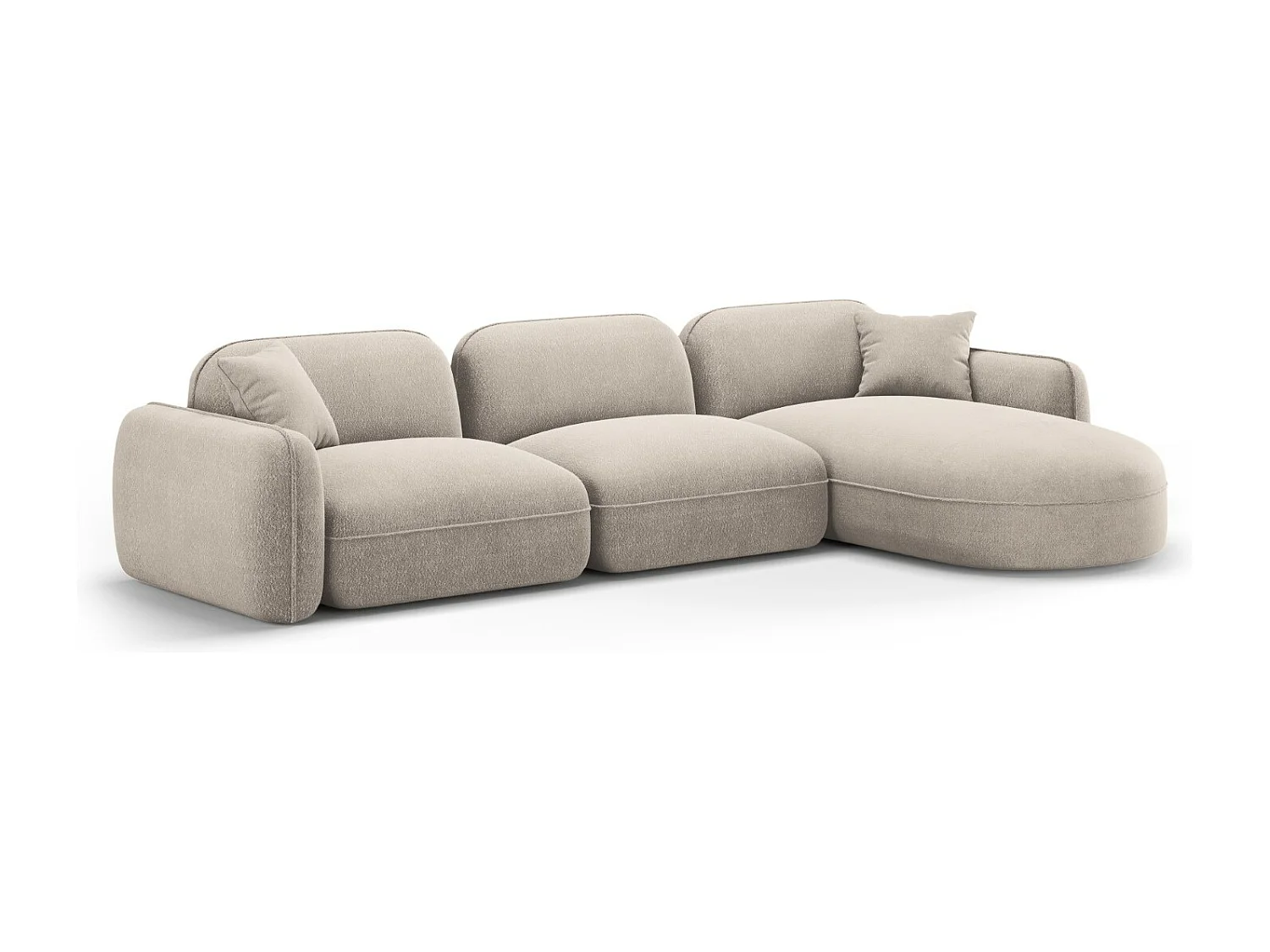 CXL by Christian Lacroix - 4-Sitzer modulares Ecksofa rechts "Lucien" Sitzer aus Samt dunkelbeige - 320x165x70cm
