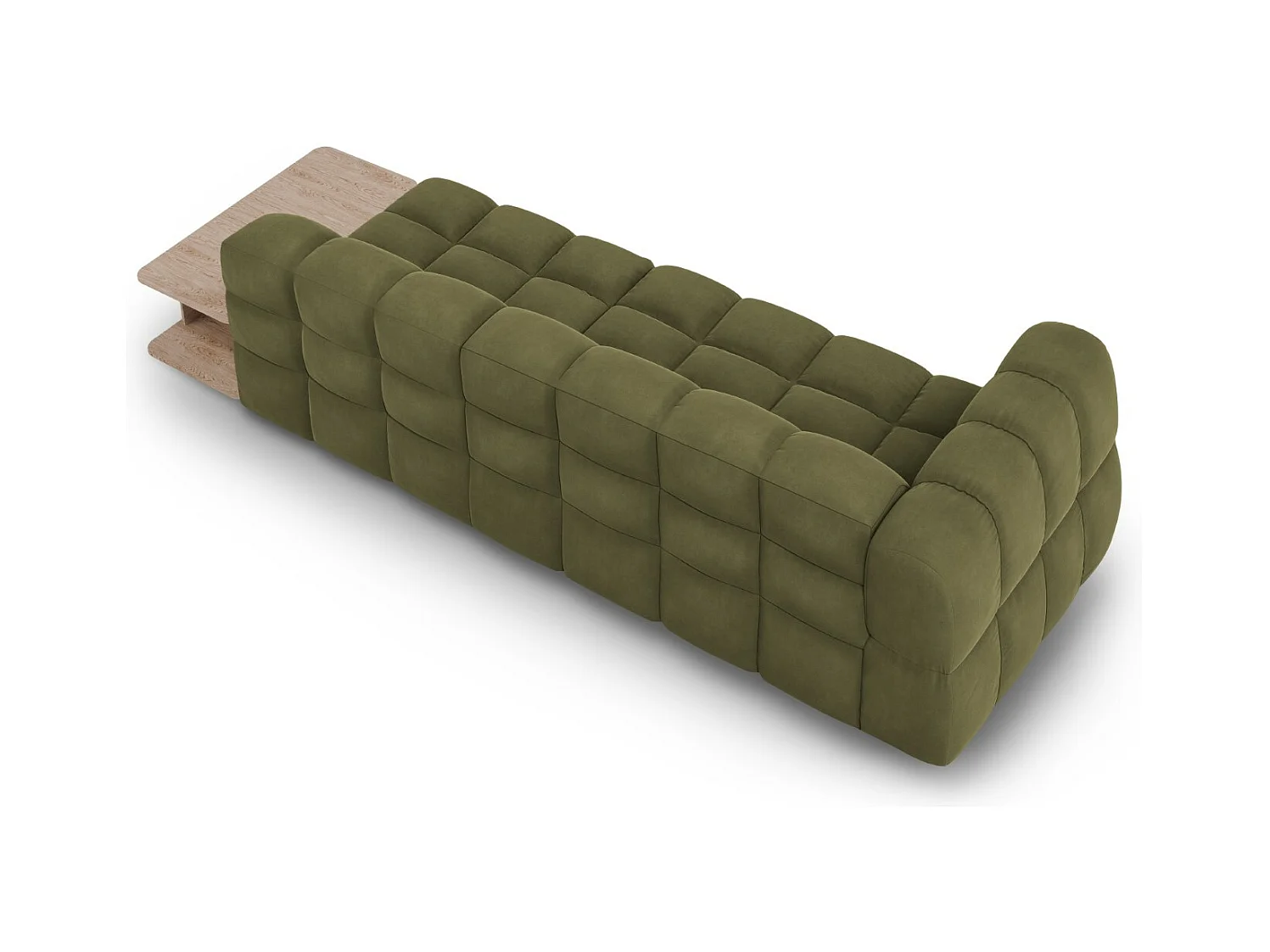 Cosmopolitan Design - Canapé modulable droit "Sky" 4 places en velours vert clair - 297x102x75cm