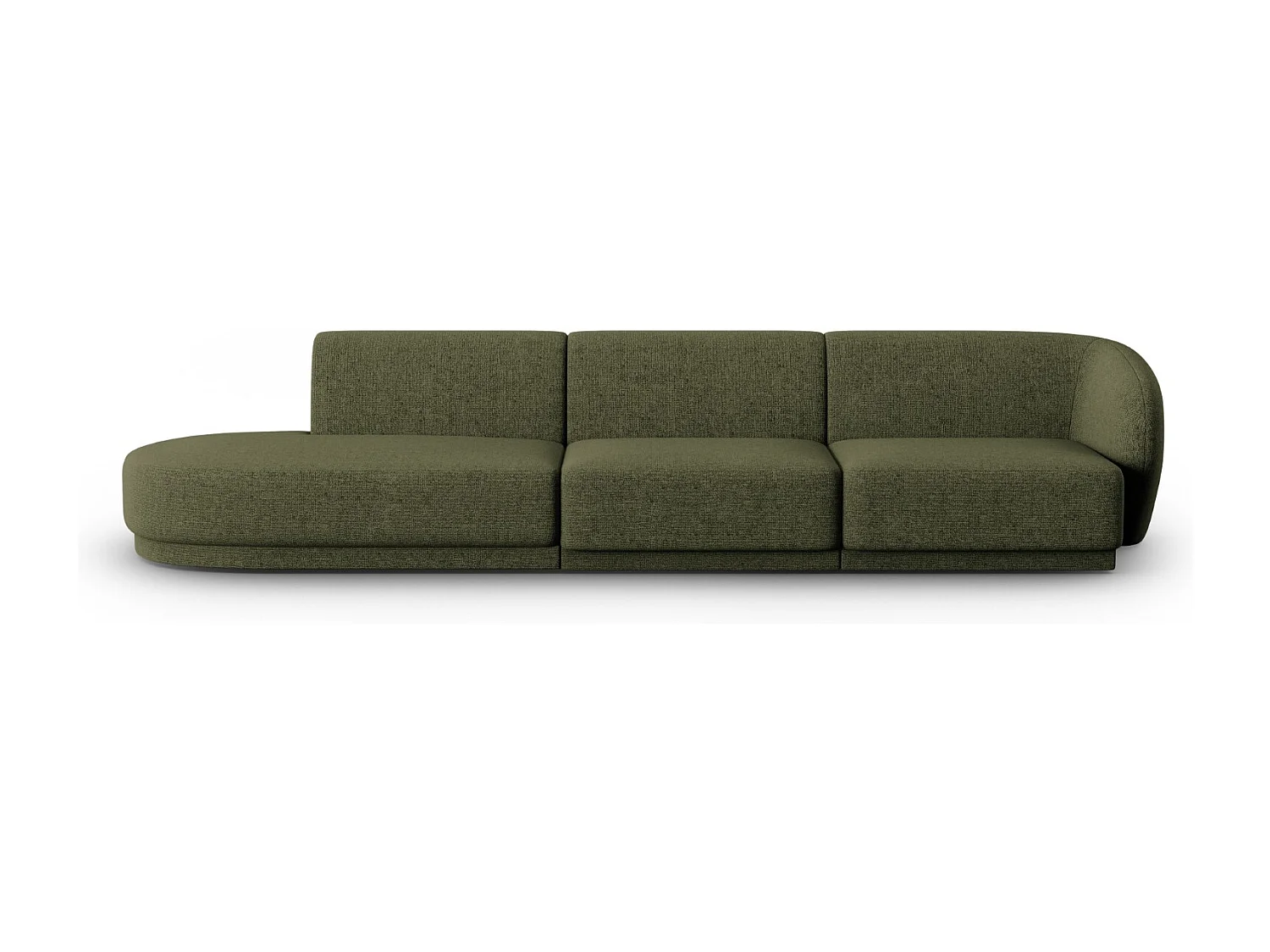 CXL by Christian Lacroix - 4-Sitzer modulares Sofa links "Lionel" Sitzer aus Chenille-Stoff grün meliert - 311x93x74cm