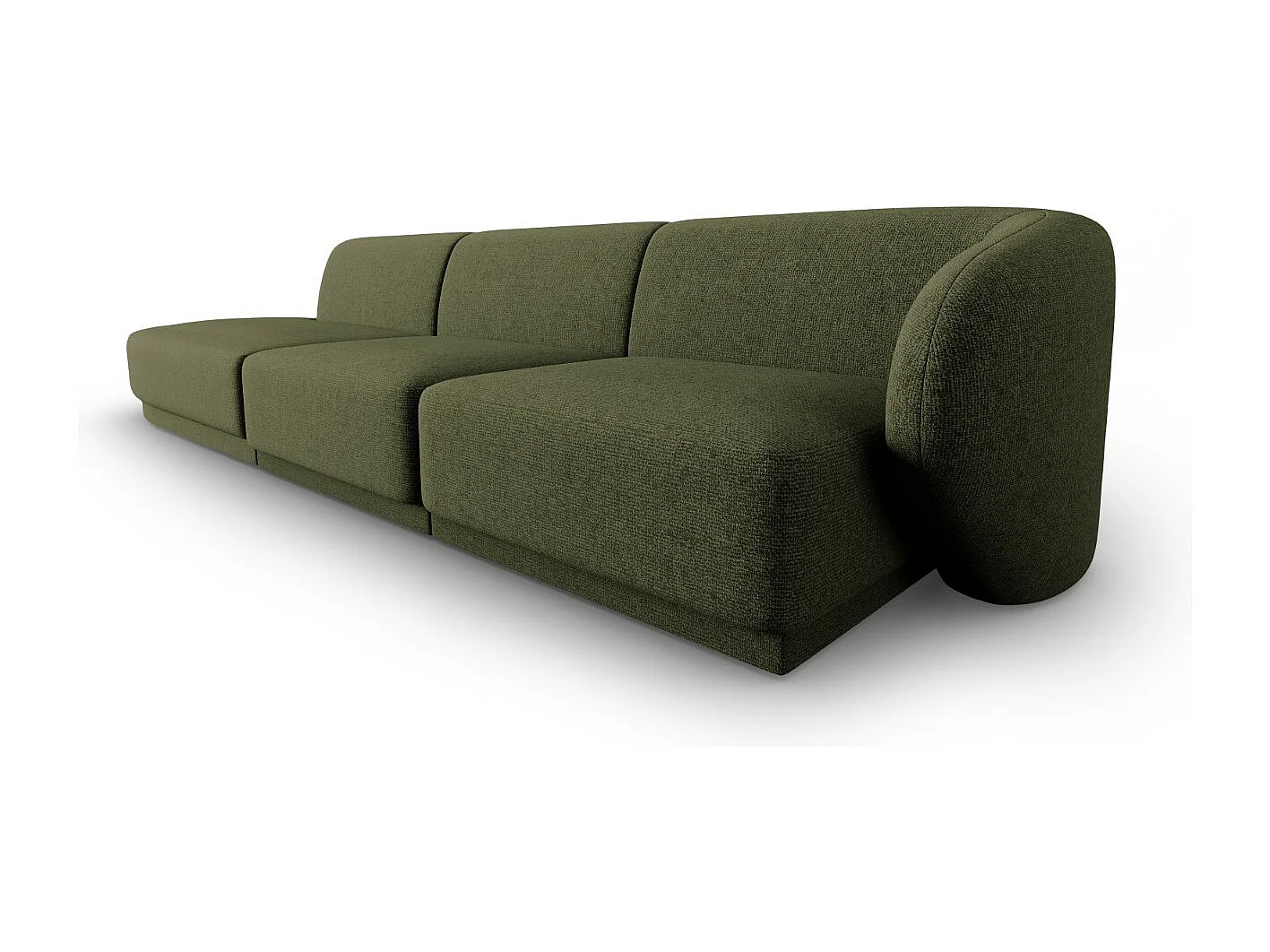 CXL by Christian Lacroix - 4-Sitzer modulares Sofa links "Lionel" Sitzer aus Chenille-Stoff grün meliert - 311x93x74cm
