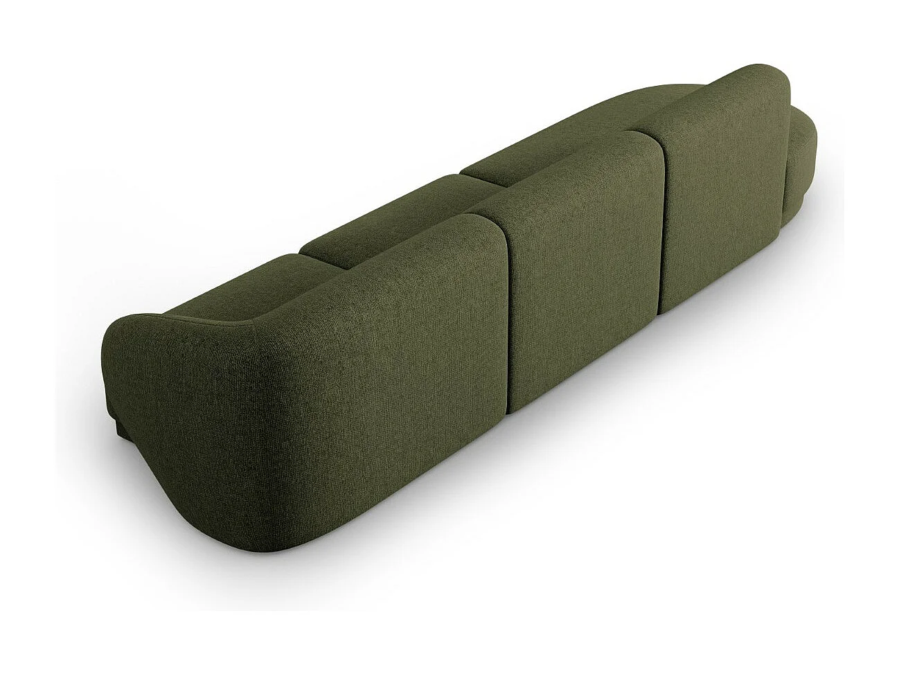 CXL by Christian Lacroix - 4-Sitzer modulares Sofa links "Lionel" Sitzer aus Chenille-Stoff grün meliert - 311x93x74cm