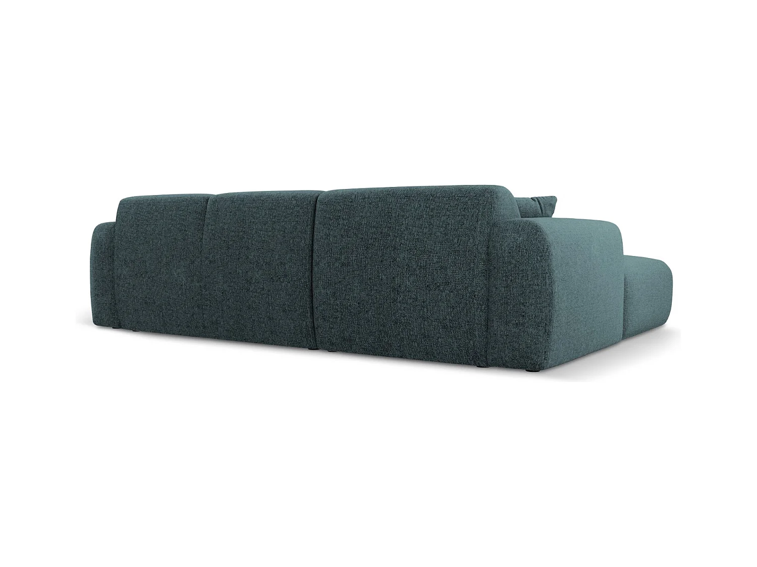 Cosmopolitan Design - Canapé d'angle droit "Nolio" 4 places en chenille pétrole - 260x170x72cm