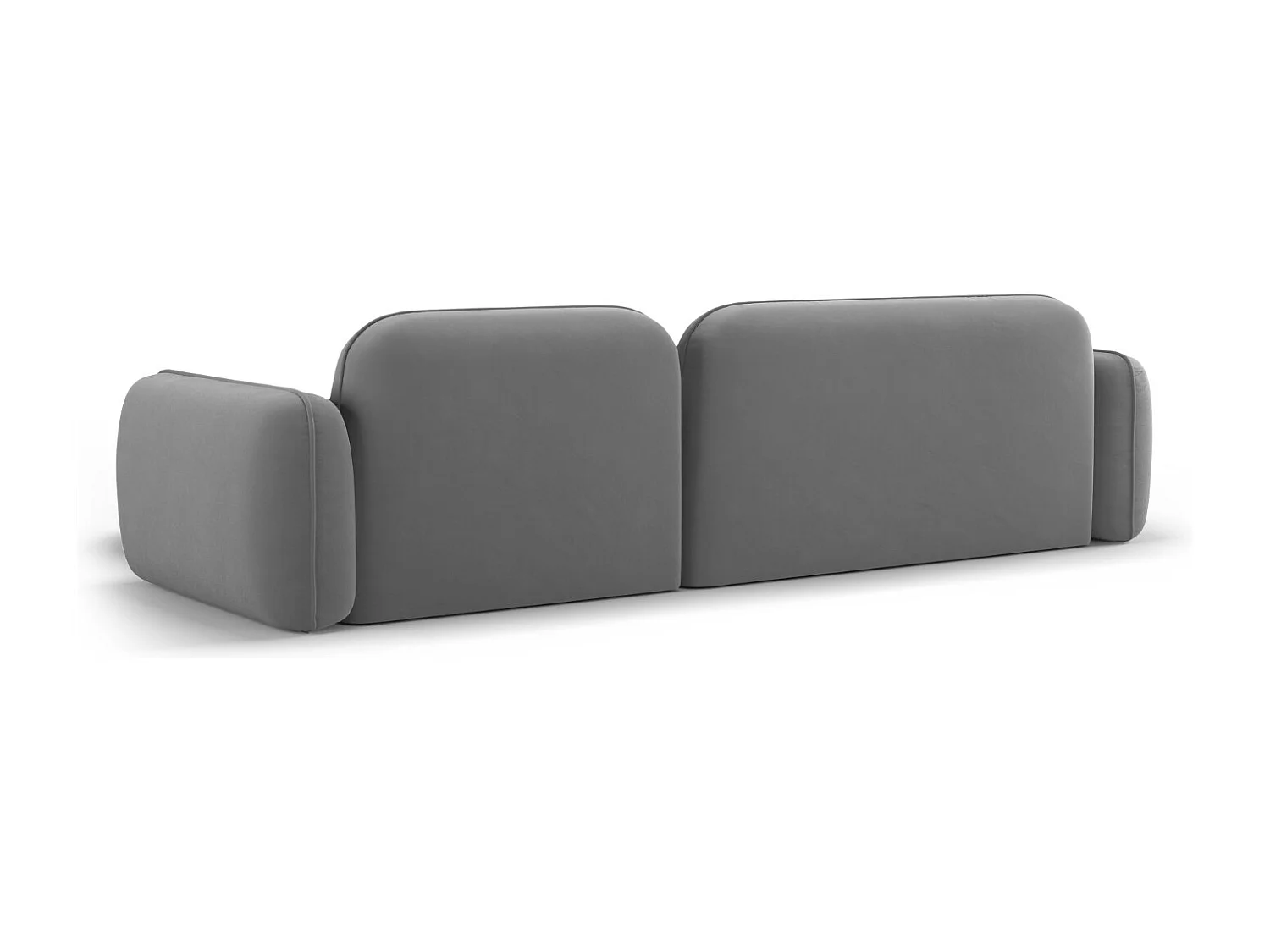 CXL by Christian Lacroix - Canapé d'angle droit modulable "Lucien" 4 places en velours gris clair - 275x165x70cm