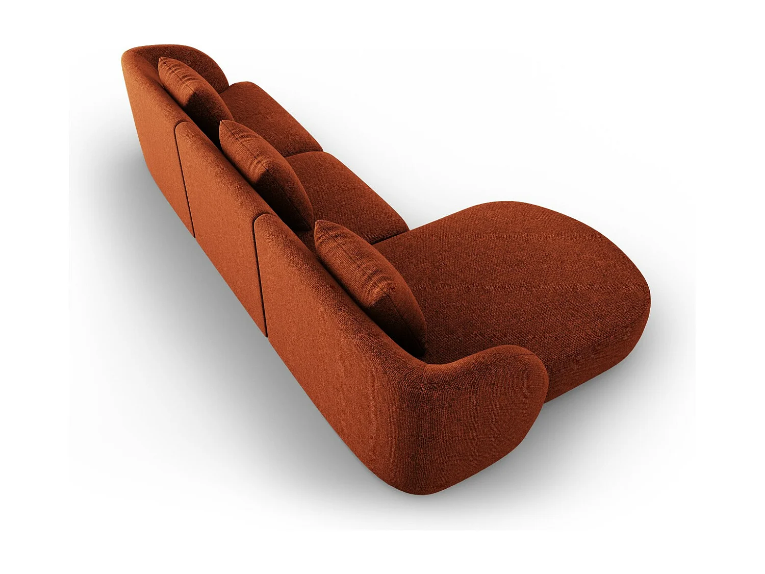 Cosmopolitan Design - Narożnik lewy, "Tulum" 4 miejsca szenil, terakota - 255x156x70cm