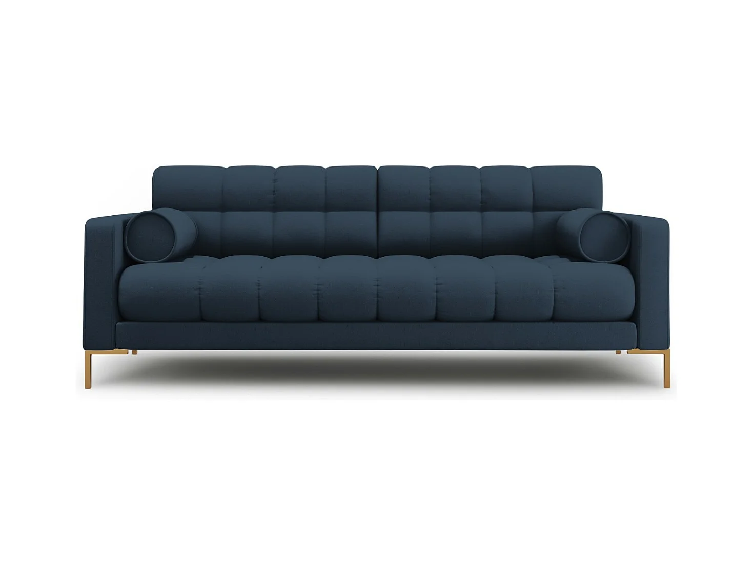 Cosmopolitan Design - Bank "Bali" 4 zitplaatsen, Structurele stof, Blauw - 217x92x75cm