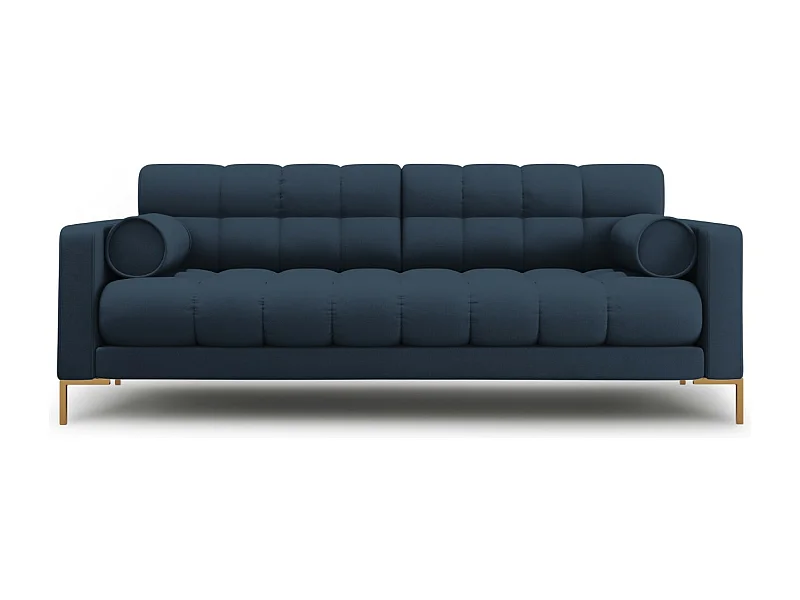 Cosmopolitan Design - Canapé "Bali" 4 places en tissu structurel bleu - 217x92x75cm