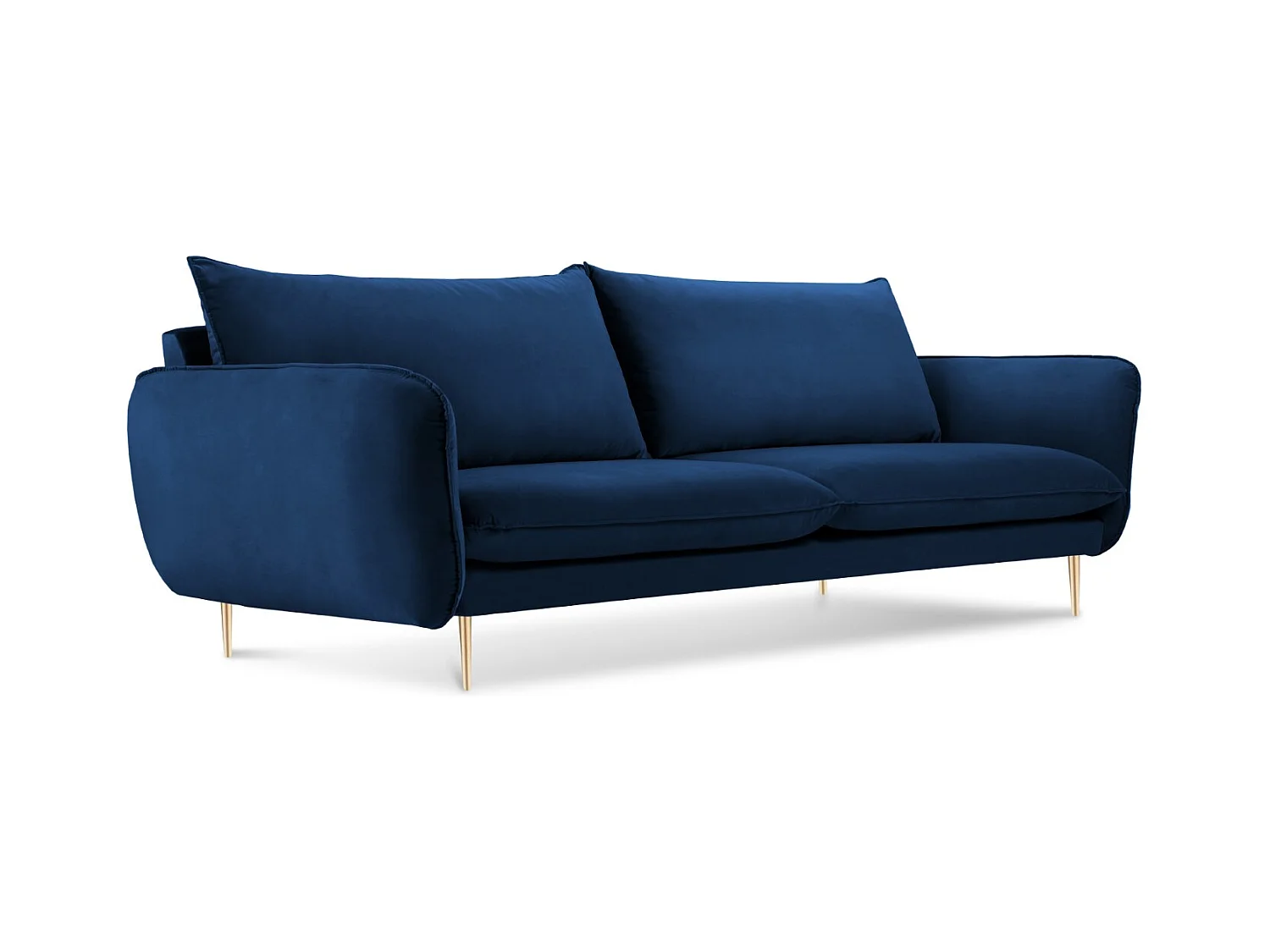 Cosmopolitan Design - Canapé "Vienna" 3 places en velours bleu roi - 200x92x95cm
