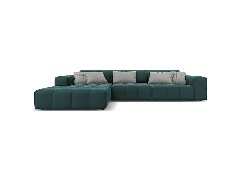 CXL by Christian Lacroix - 4-Sitzer Ecksofa links "Luc" Sitzer aus Samt petrol - 284x166x70cm