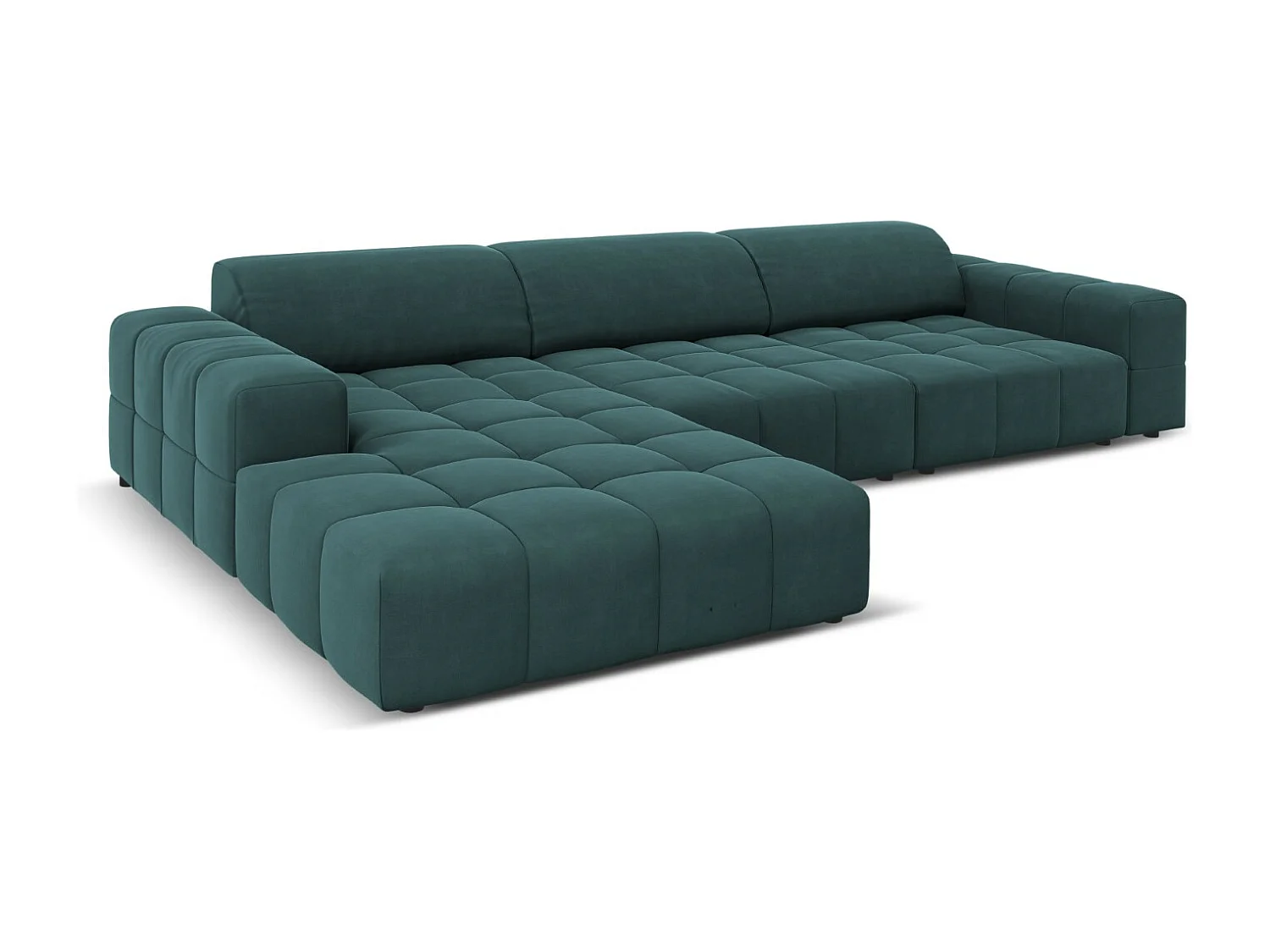 CXL by Christian Lacroix - Linker hoekbank "Luc" 4 zitplaatsen, Flueel, Olie - 284x166x70cm