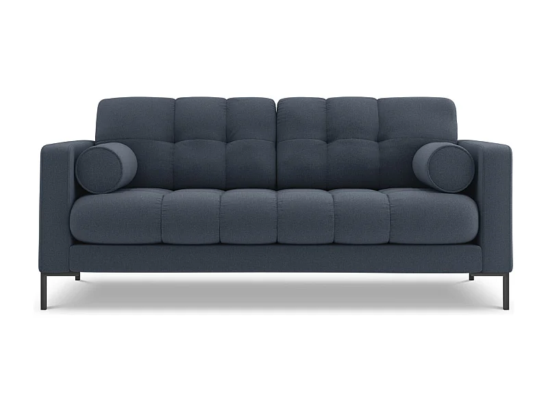 Cosmopolitan Design - Bank "Bali" 3 zitplaatsen, Structurele stof, Donkerblauw - 177x92x75cm