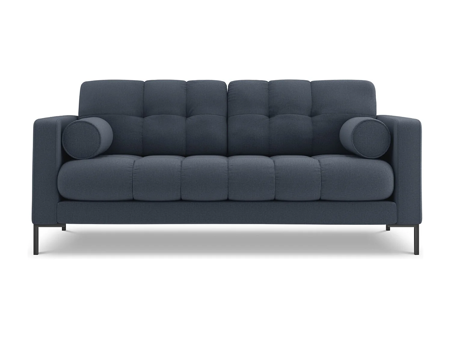 Cosmopolitan Design - Canapé "Bali" 3 places en tissu structurel bleu foncé - 177x92x75cm