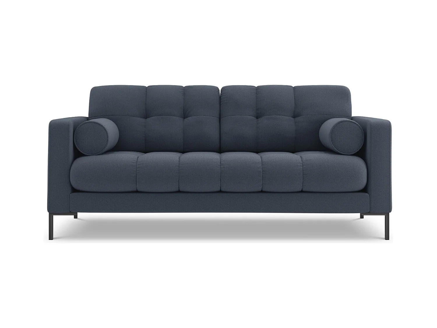 Cosmopolitan Design - Canapé "Bali" 3 places en tissu structurel bleu foncé - 177x92x75cm