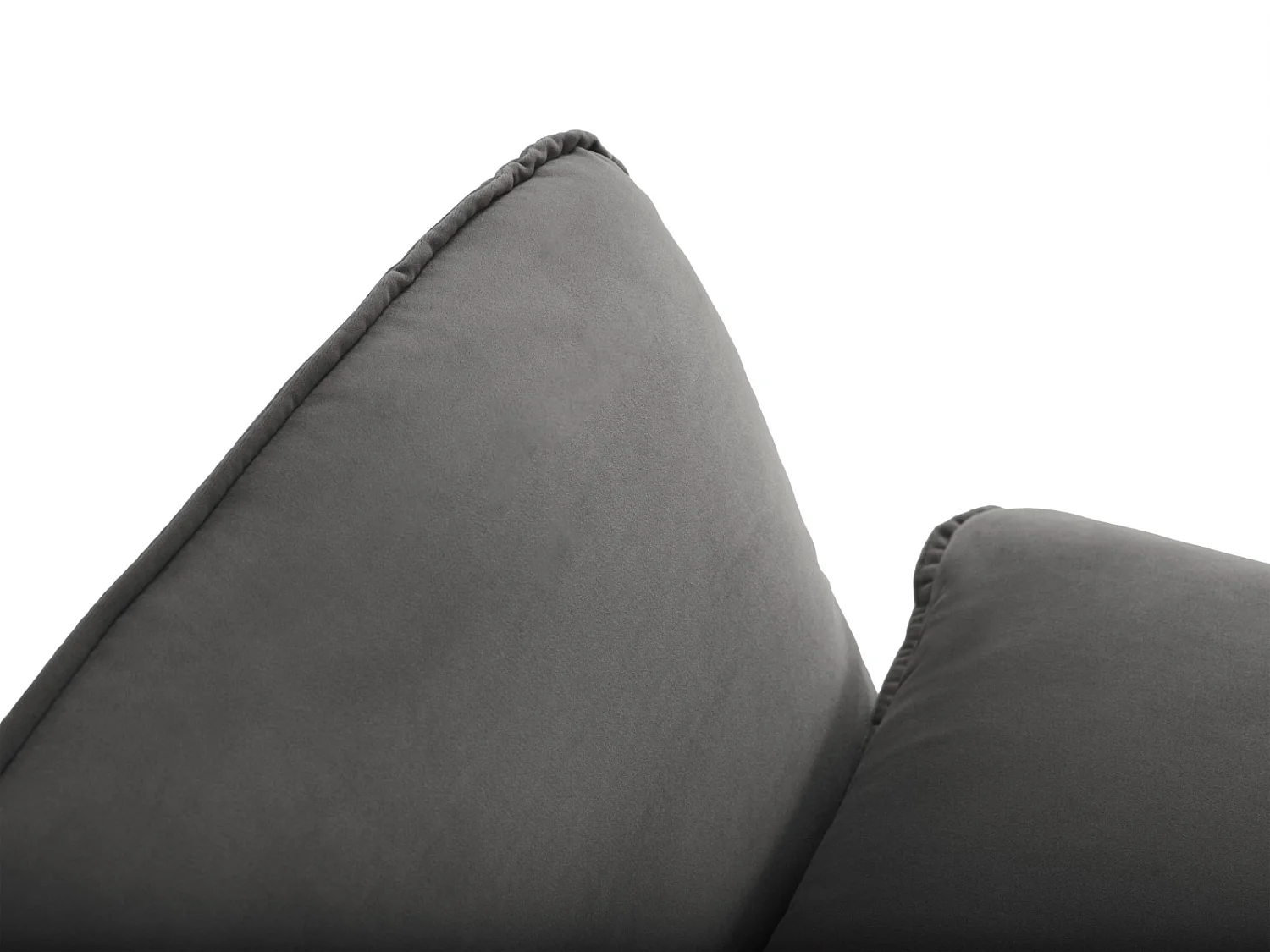 Cosmopolitan Design - Narożnik prawy, "Vienna" 5 miejsc welur, szary - 255x170x95cm