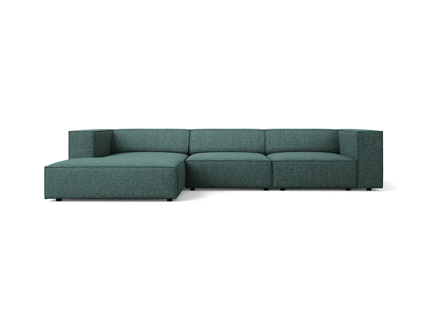Cosmopolitan Design - Canapé d'angle gauche "Arendal" 4 places en chenille pétrole - 284x166x70cm
