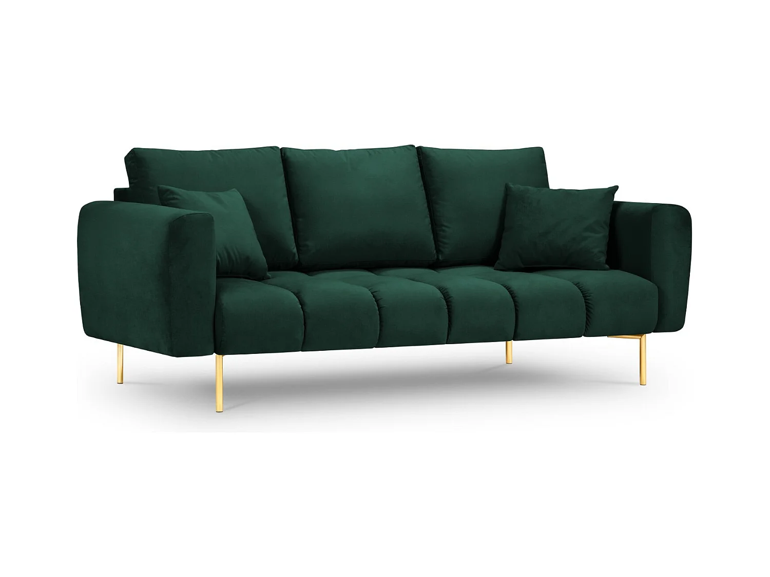 Cosmopolitan Design - Bank "Hastings" 3 zitplaatsen, Flueel, Flessengroen - 220x97x75cm