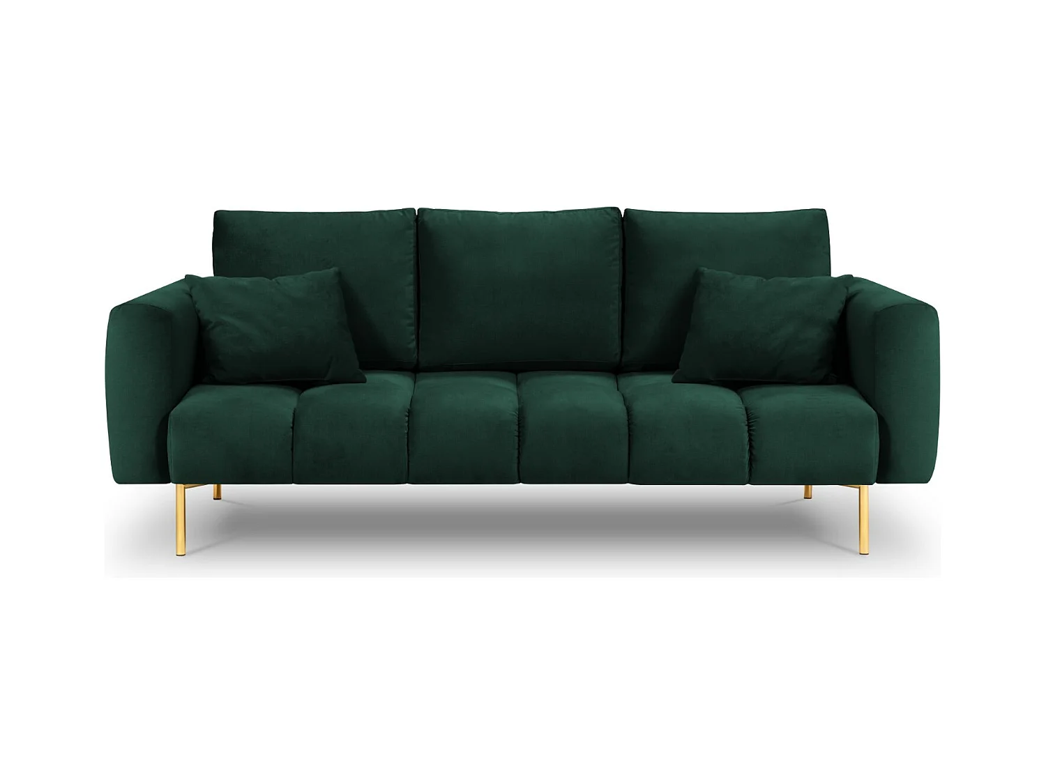 Cosmopolitan Design - Divano "Hastings" 3 posti in velluto verde bottiglia - 220x97x75cm