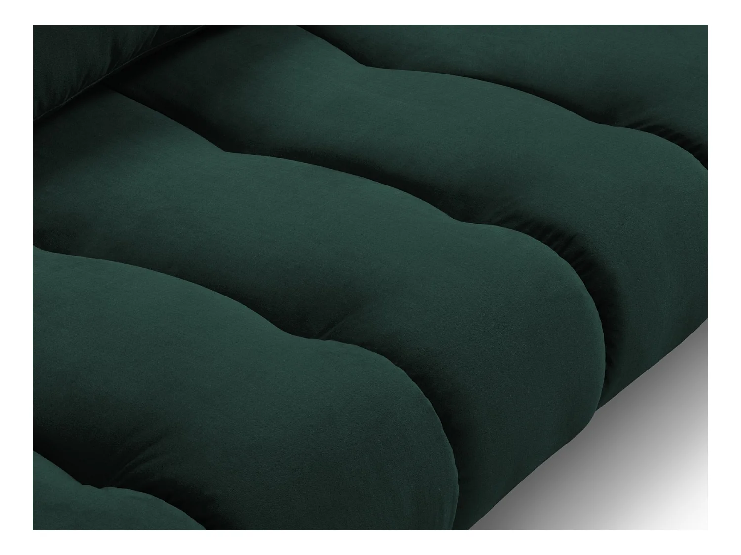 Cosmopolitan Design - Divano "Hastings" 3 posti in velluto verde bottiglia - 220x97x75cm