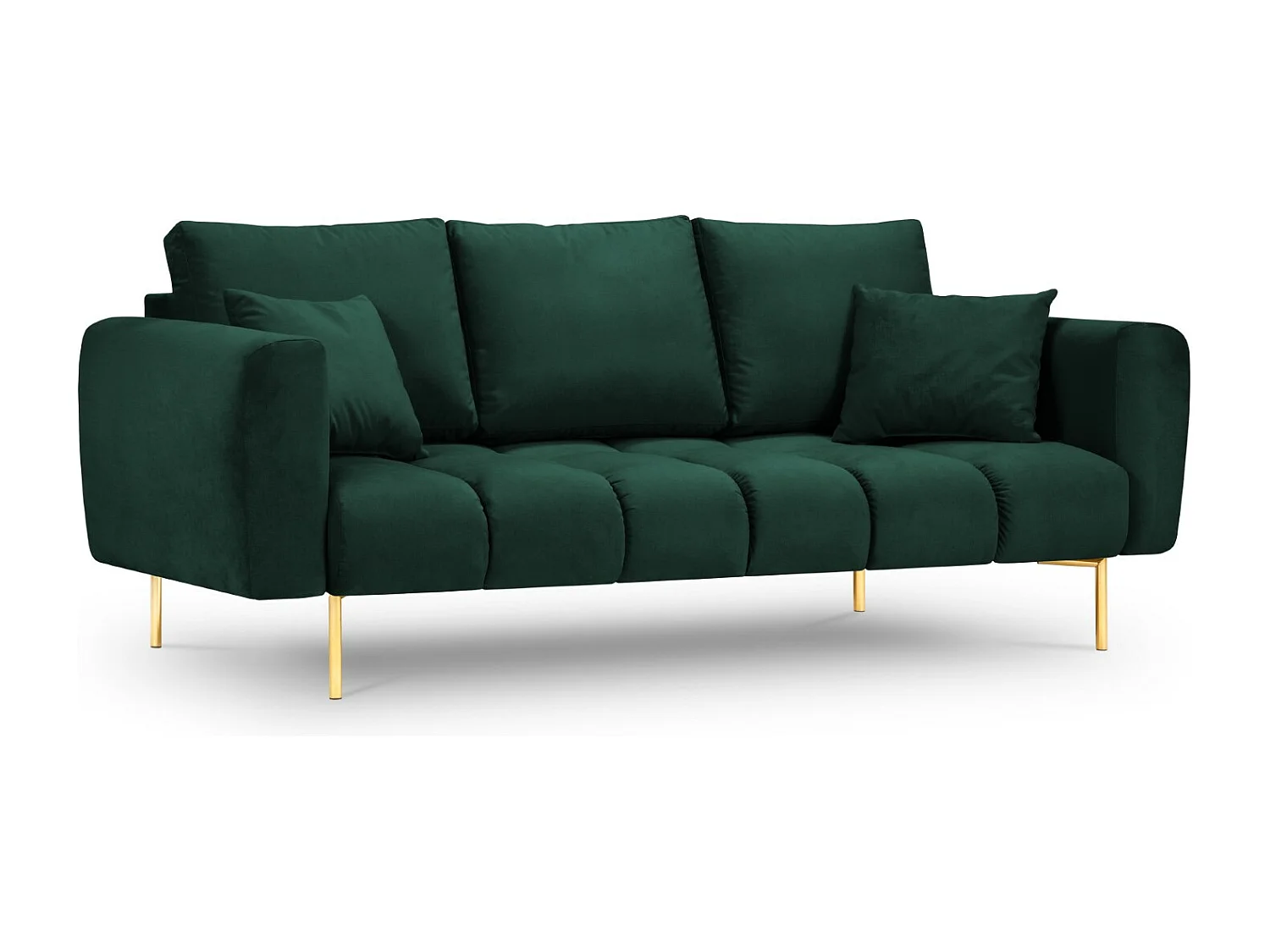 Cosmopolitan Design - Sofá "Hastings" 3 lugares em veludo verde garrafa - 220x97x75cm