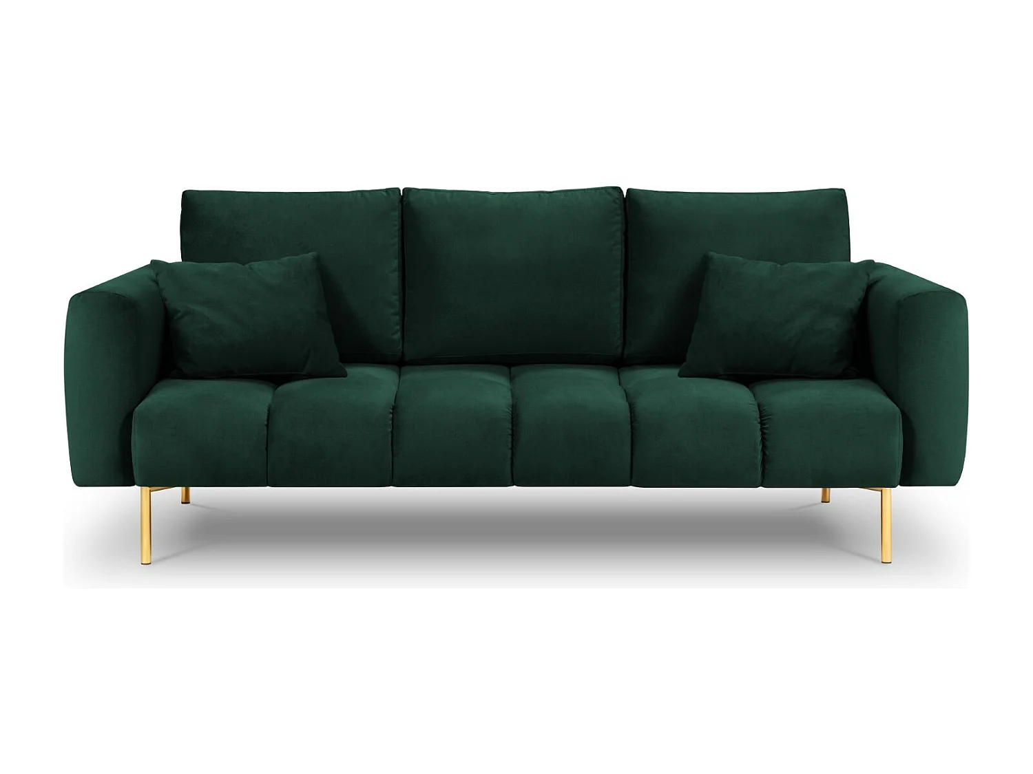 Cosmopolitan Design - Sofá "Hastings" 3 lugares em veludo verde garrafa - 220x97x75cm