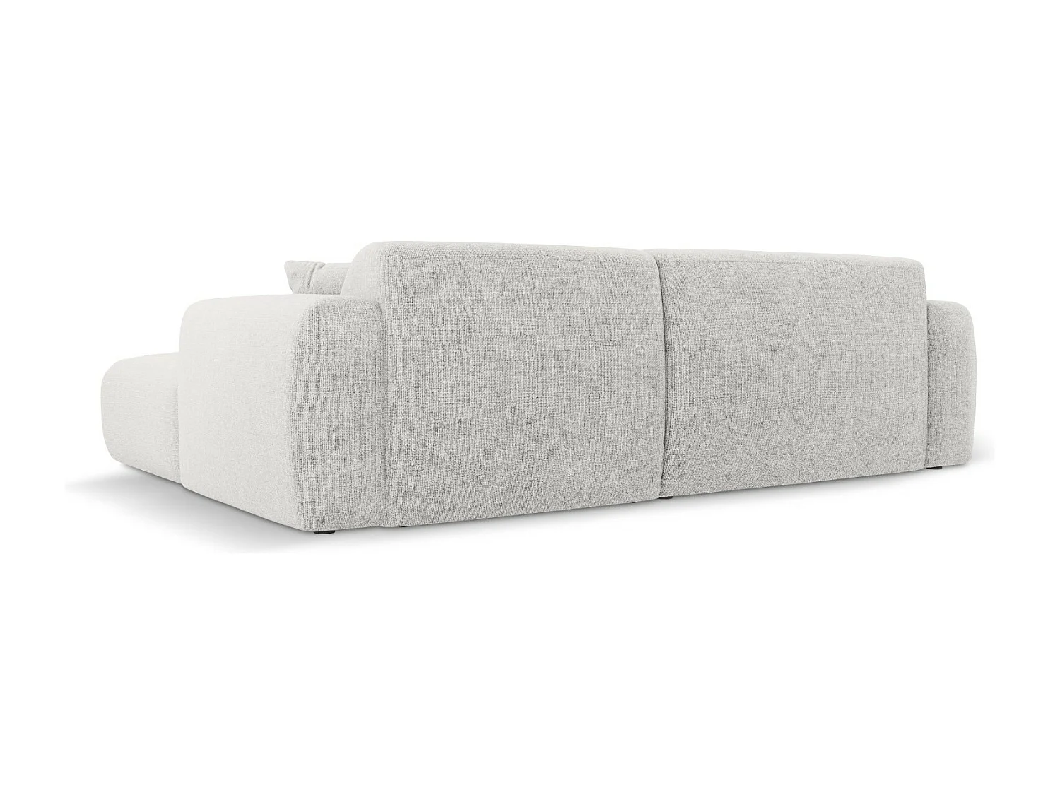 Cosmopolitan Design - 4-Sitzer Ecksofa links "Nolio" aus Chenille-Stoff hellgrau - 235x170x72cm