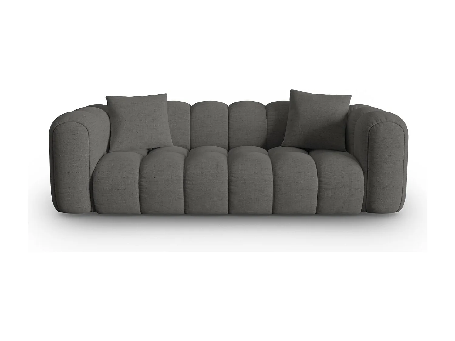 CXL by Christian Lacroix - Canapé "Clotilde" 3 places en tissu structurel gris - 242x94x70cm