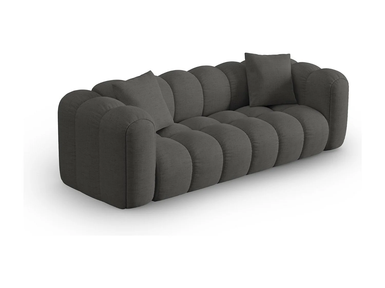 CXL by Christian Lacroix - Canapé "Clotilde" 3 places en tissu structurel gris - 242x94x70cm