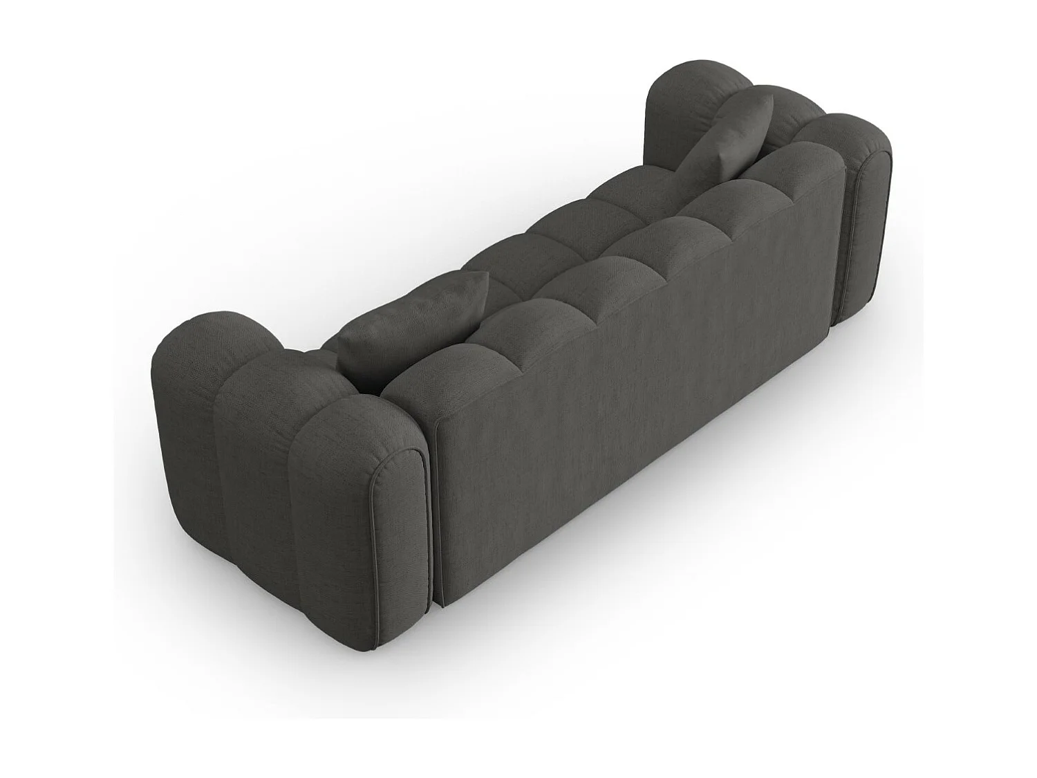 CXL by Christian Lacroix - Canapé "Clotilde" 3 places en tissu structurel gris - 242x94x70cm