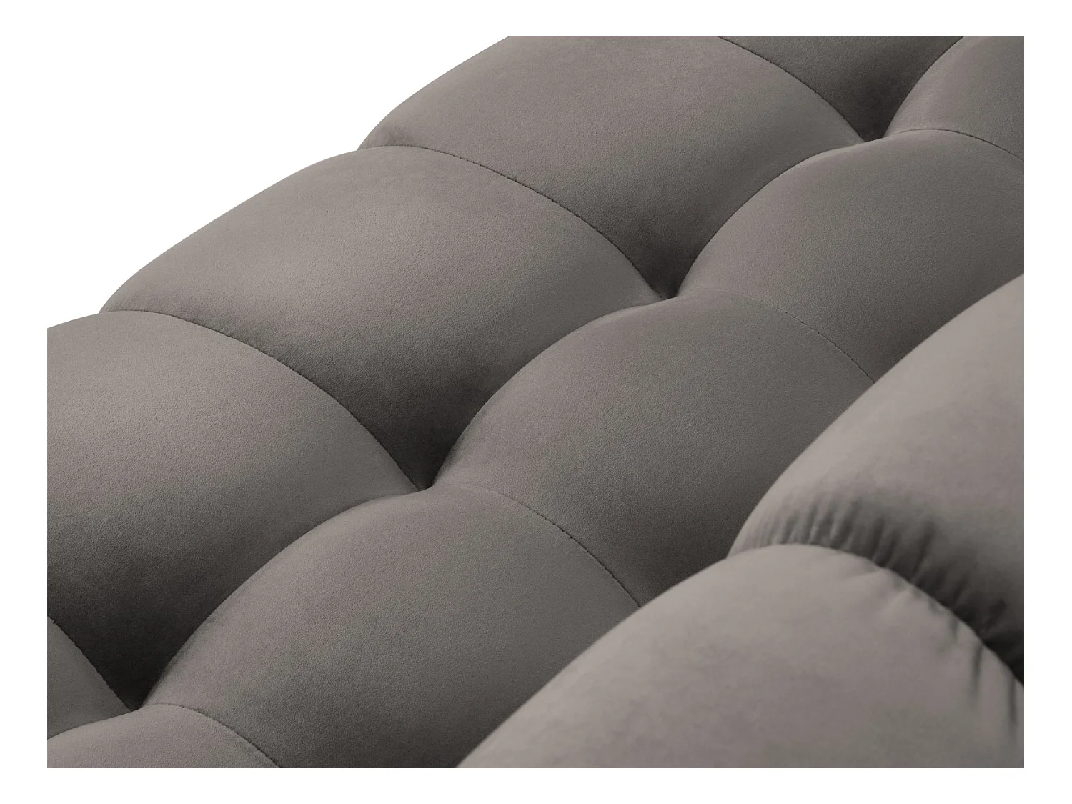 Cosmopolitan Design - Panoramische bank "Bali" 7 zitplaatsen, Flueel, Lichtgrijs - 383x185x75cm