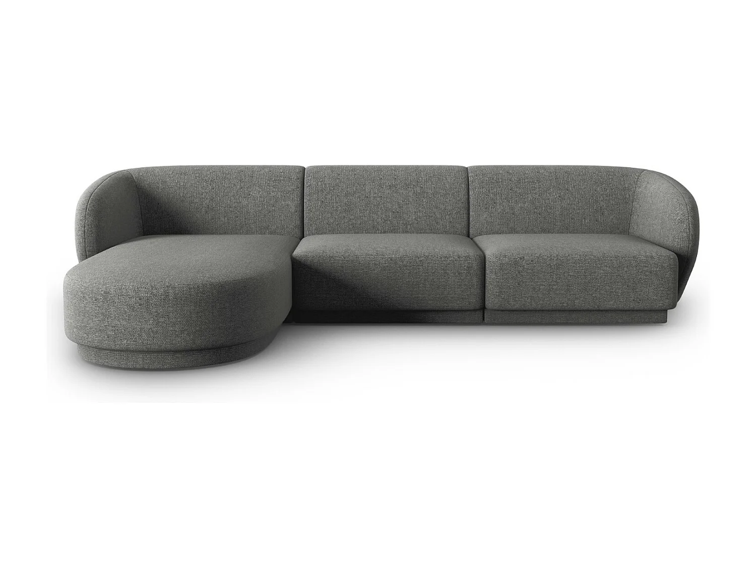 CXL by Christian Lacroix - Canapé d'angle gauche modulable "Lionel" 4 places en chenille gris foncé mélange - 266x155x74cm