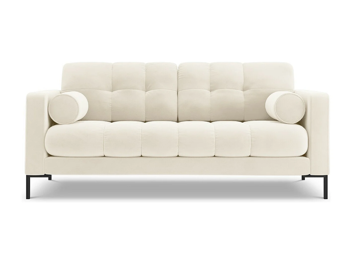 Cosmopolitan Design - Sofá "Bali" 2 plazas de terciopelo beige claro - 152x92x75cm