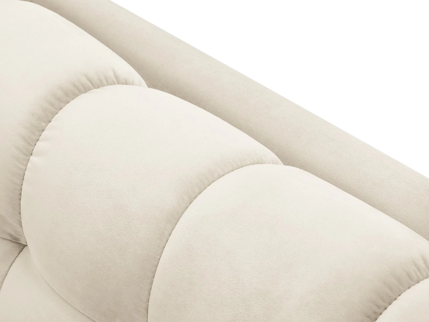 Cosmopolitan Design - Sofá "Bali" 2 plazas de terciopelo beige claro - 152x92x75cm