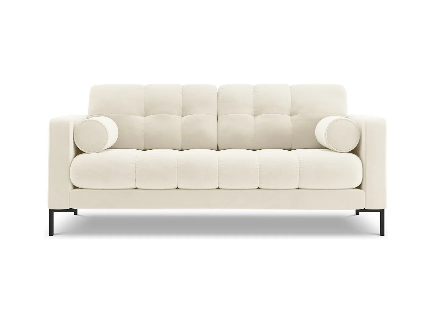 Cosmopolitan Design - Canapé "Bali" 2 places en velours beige clair - 152x92x75cm