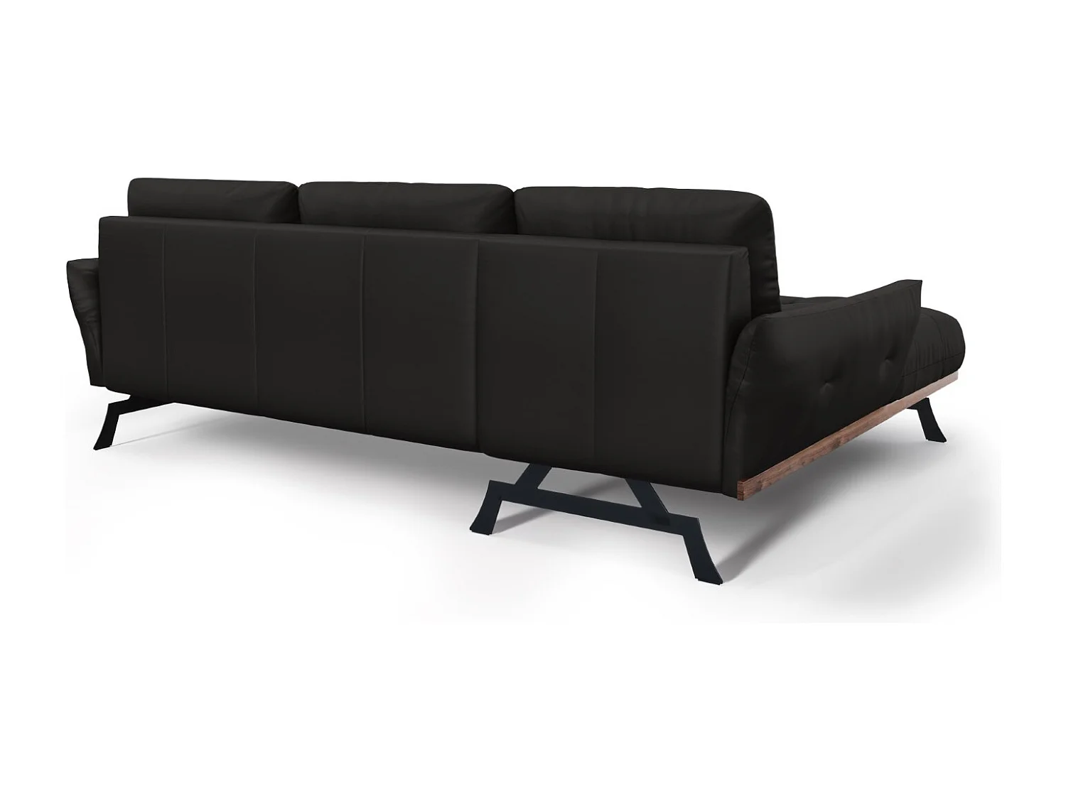 CXL by Christian Lacroix - Narożnik lewy panoramiczny, "Olivier" 4 miejsca skóra naturalna, czarny - 264x171x87cm