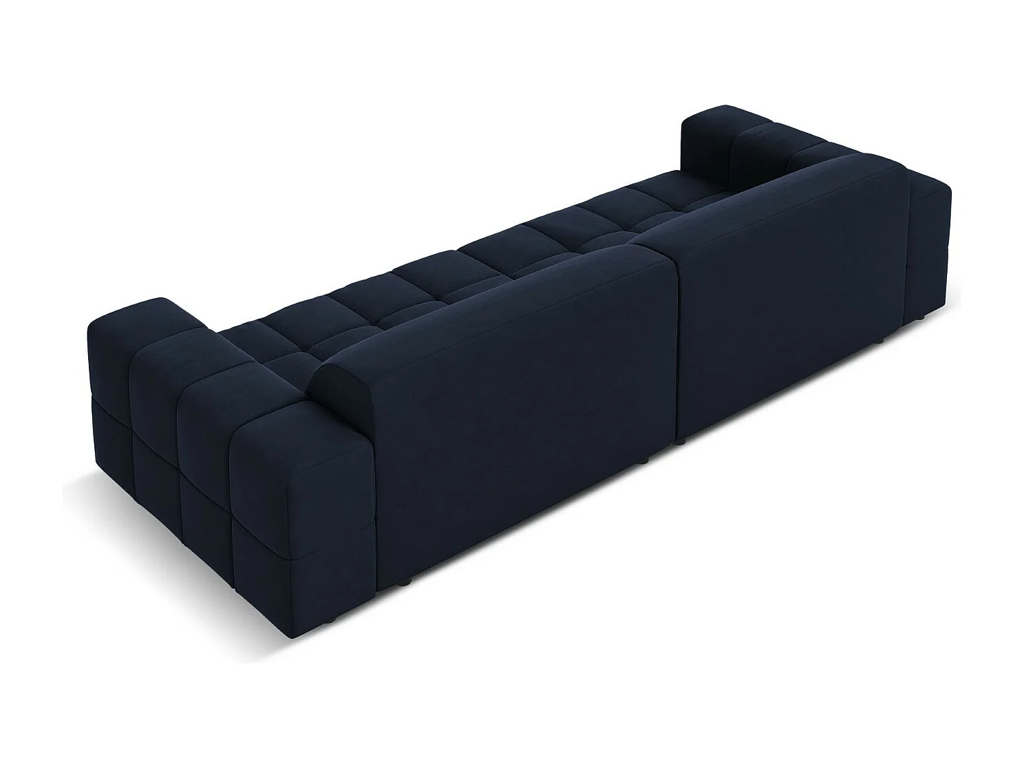 CXL by Christian Lacroix - Sofá "Luc" 4 plazas de terciopelo azul oscuro - 244x102x70cm