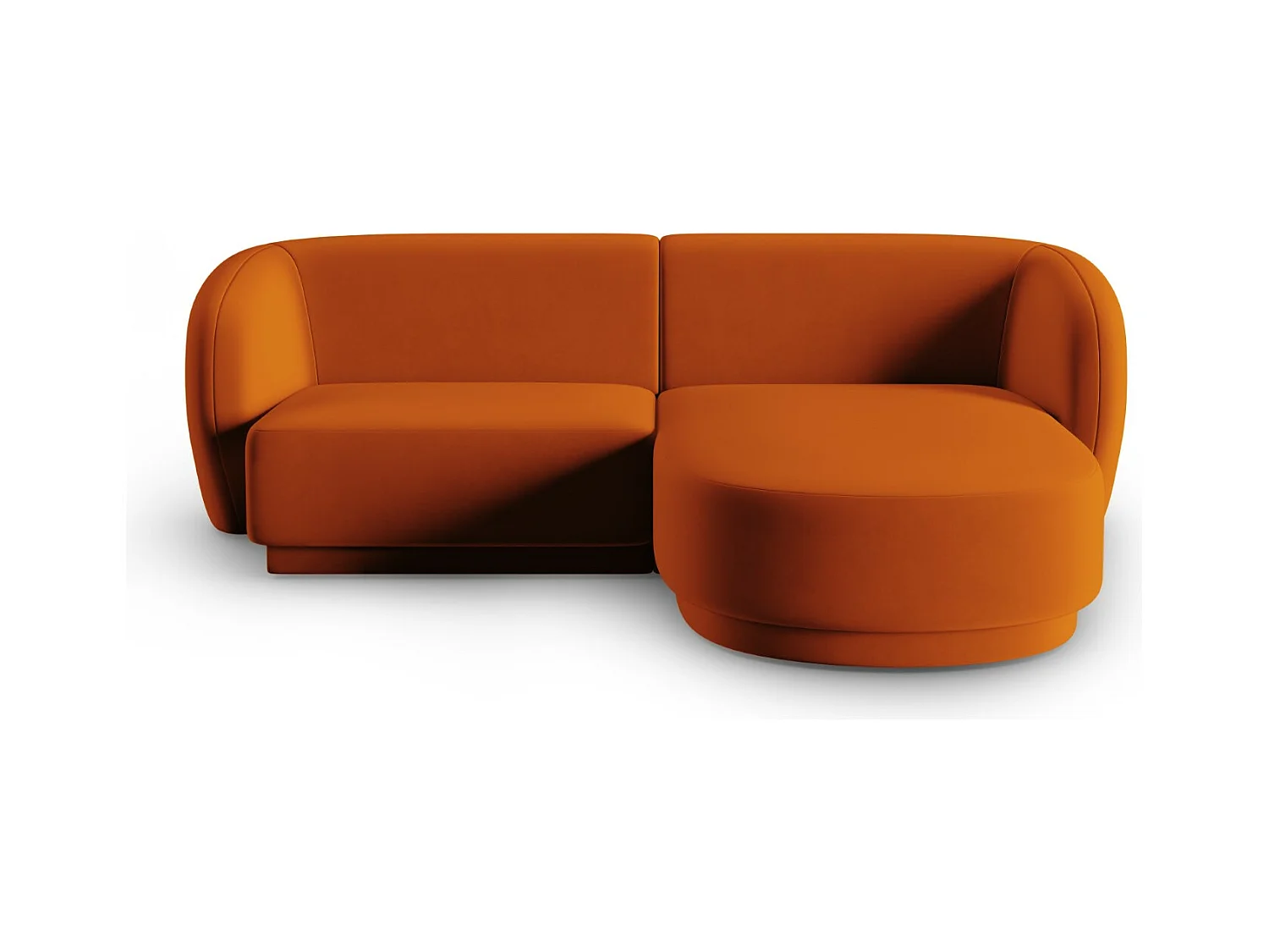 CXL by Christian Lacroix - Sofá modular de canto direito "Lionel" 3 lugares em veludo terracota - 188x155x74cm