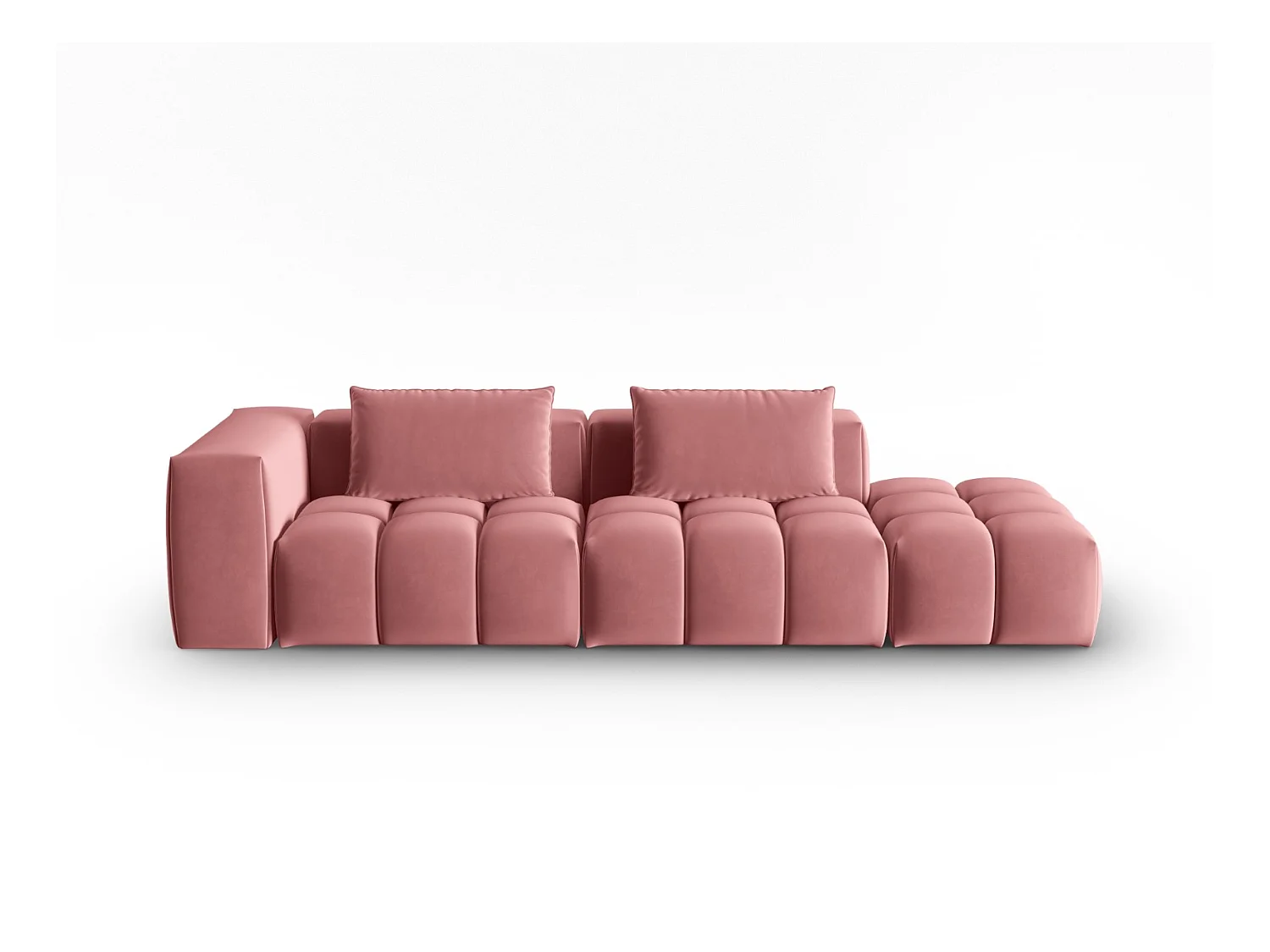 CXL by Christian Lacroix - Canapé modulable droit "Lorella" 3 places en velours saumon - 265x85x70cm