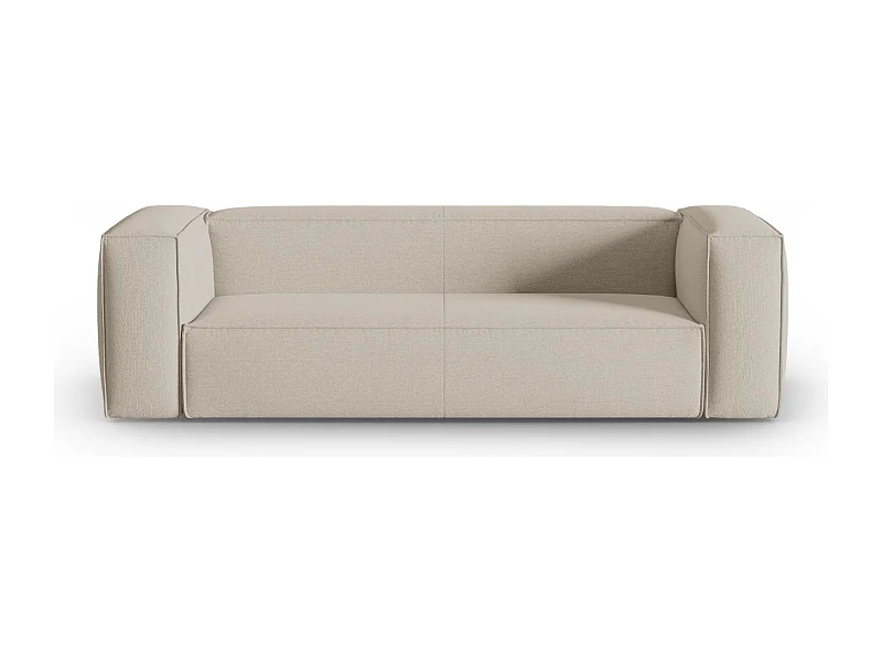 Cosmopolitan Design - Sofá "Mackay" 4 lugares em veludo estruturado bege - 230x94x73cm