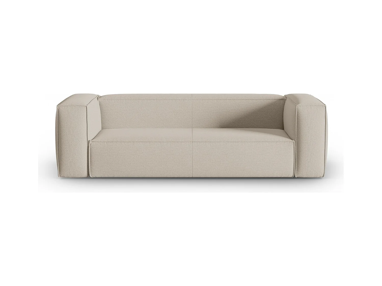 Cosmopolitan Design - Canapé "Mackay" 4 places en velours structuré beige - 230x94x73cm