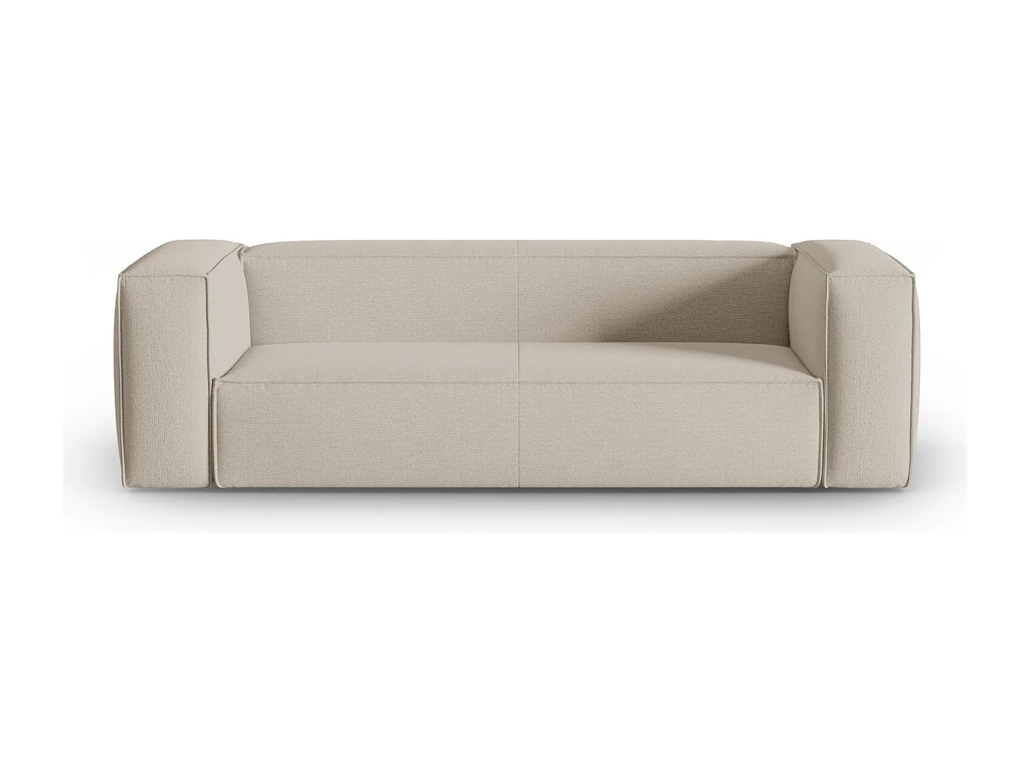 Cosmopolitan Design - Sofá "Mackay" 4 lugares em veludo estruturado bege - 230x94x73cm