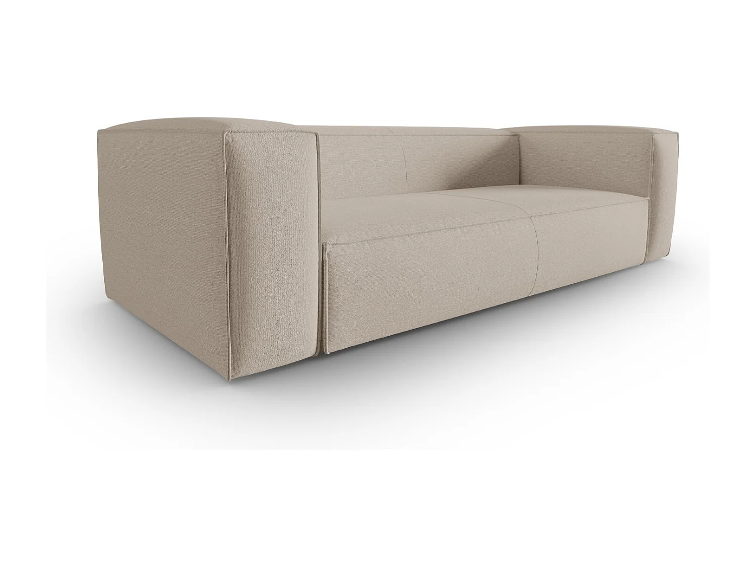 Cosmopolitan Design - Sofá "Mackay" 4 lugares em veludo estruturado bege - 230x94x73cm