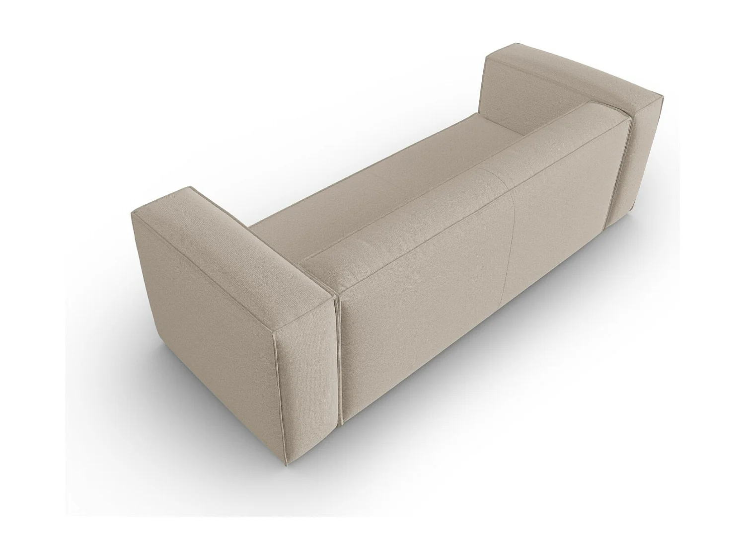 Cosmopolitan Design - Sofá "Mackay" 4 lugares em veludo estruturado bege - 230x94x73cm