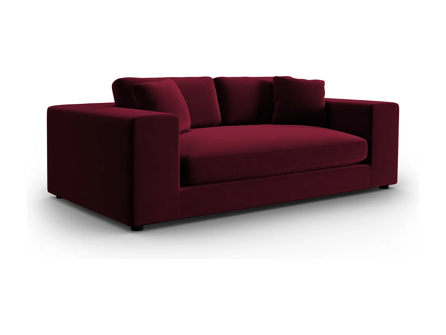 CXL by Christian Lacroix - Canapé "Tendance" 3 places en velours rouge - 220x122x72cm