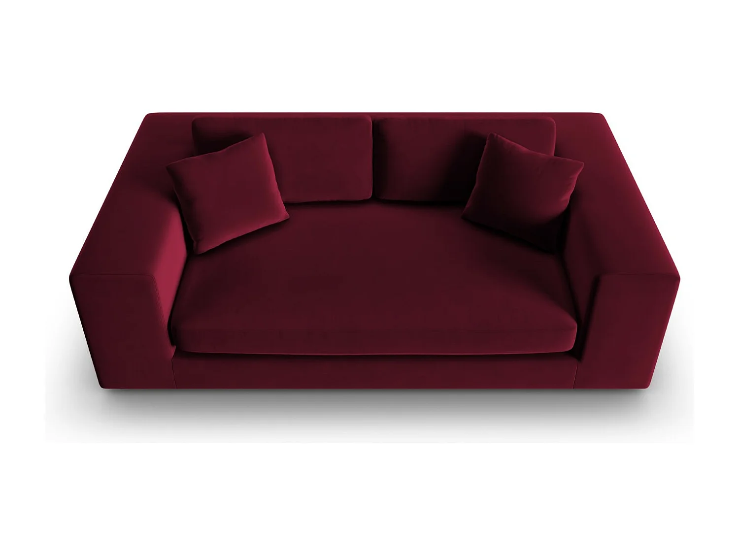 CXL by Christian Lacroix - Canapé "Tendance" 3 places en velours rouge - 220x122x72cm