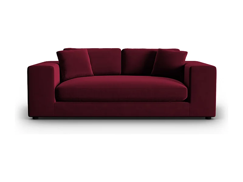 CXL by Christian Lacroix - Sofá "Tendance" 3 lugares em veludo vermelho - 220x122x72cm